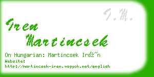 iren martincsek business card